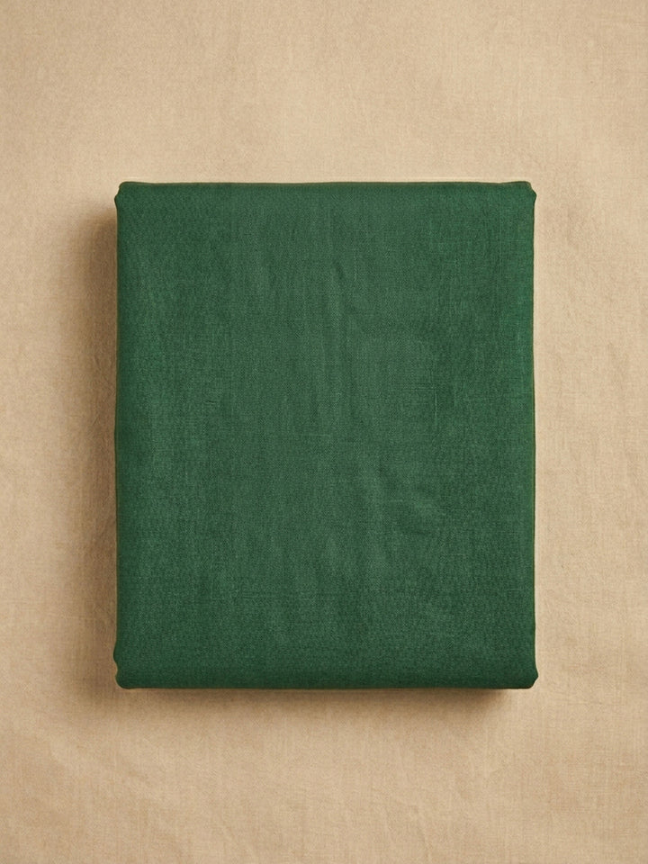 Green Printed Chanderi Unstitched Dress Material