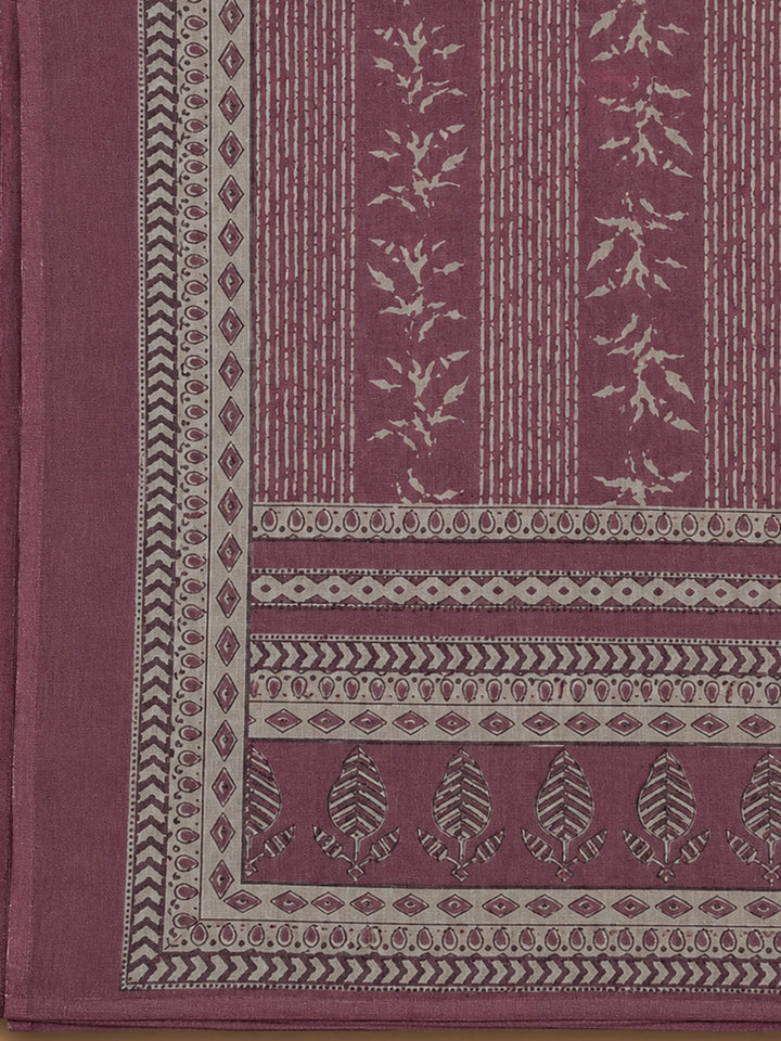 Onion Pink Printed Chanderi Unstitched Dress Material