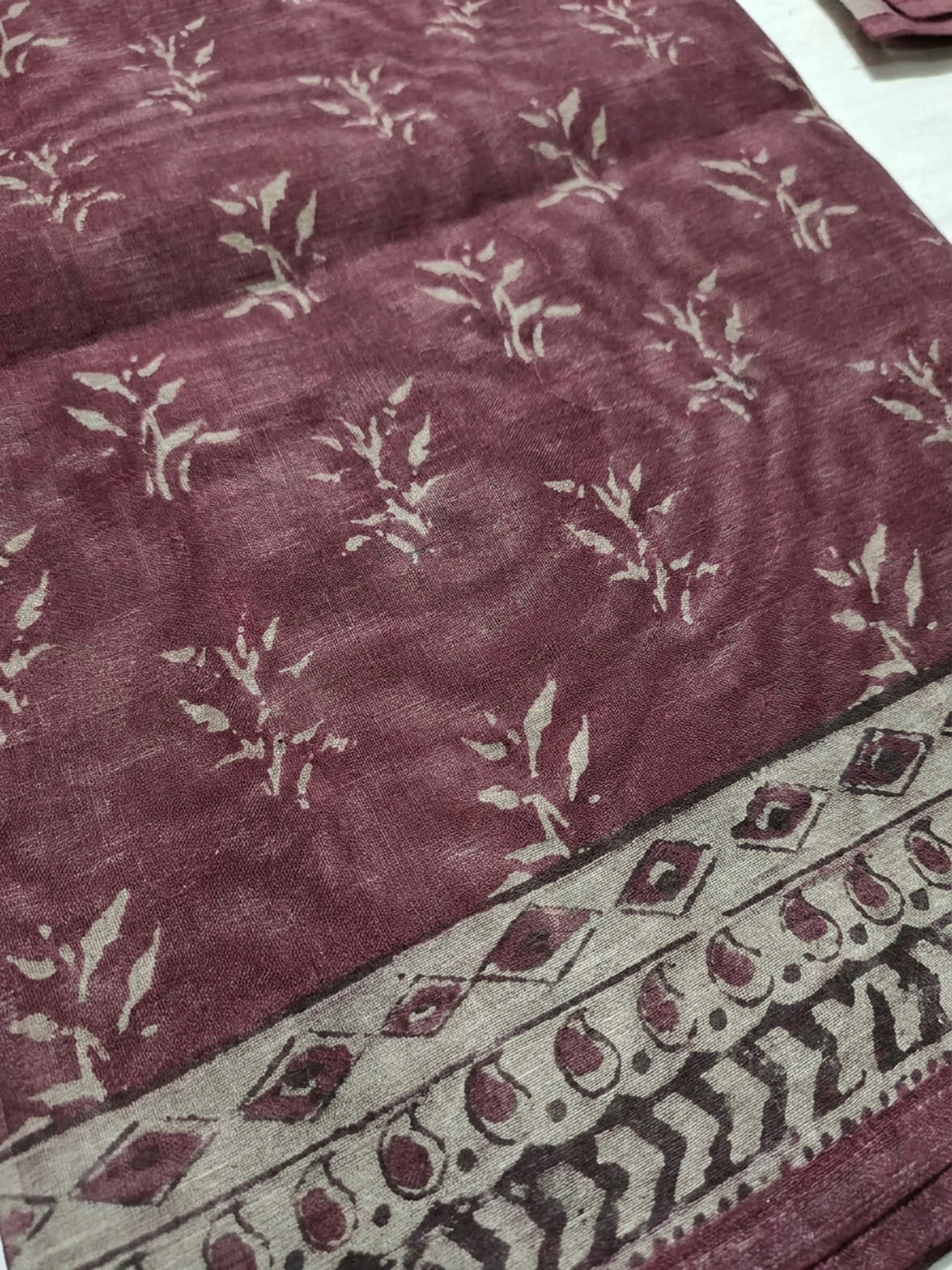 Onion Pink Printed Chanderi Unstitched Dress Material