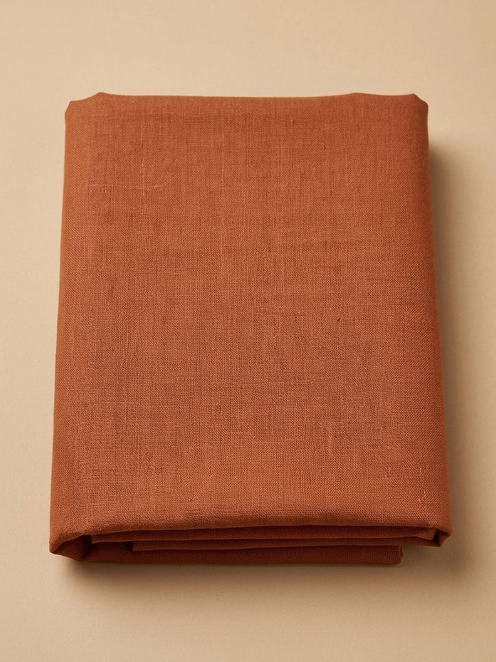 Rust Printed Chanderi Unstitched Dress Material