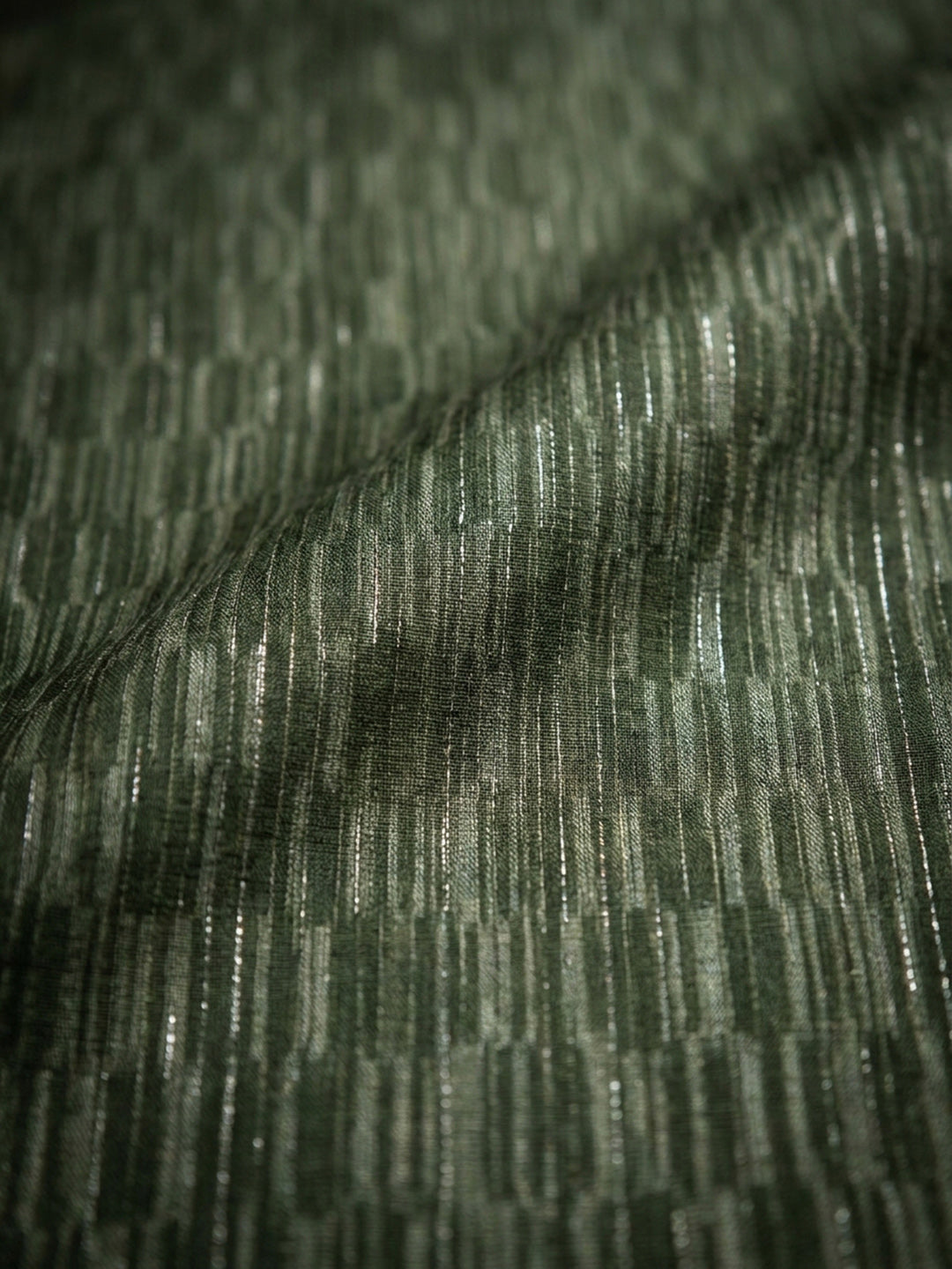 Green Embroidery Chanderi Unstitched Dress Material