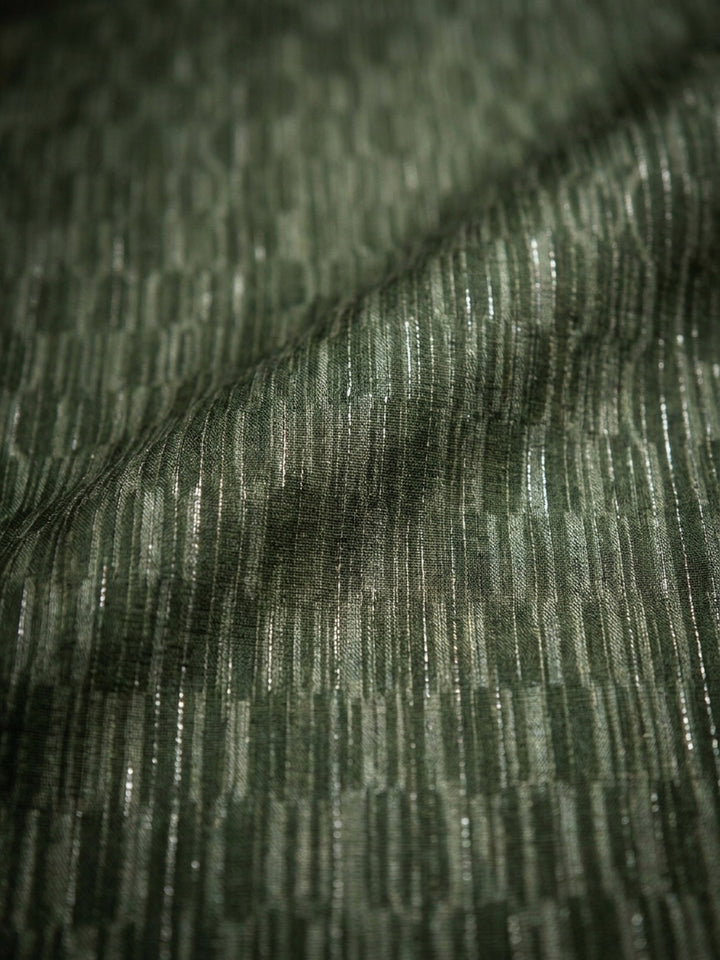 Green Embroidery Chanderi Unstitched Dress Material