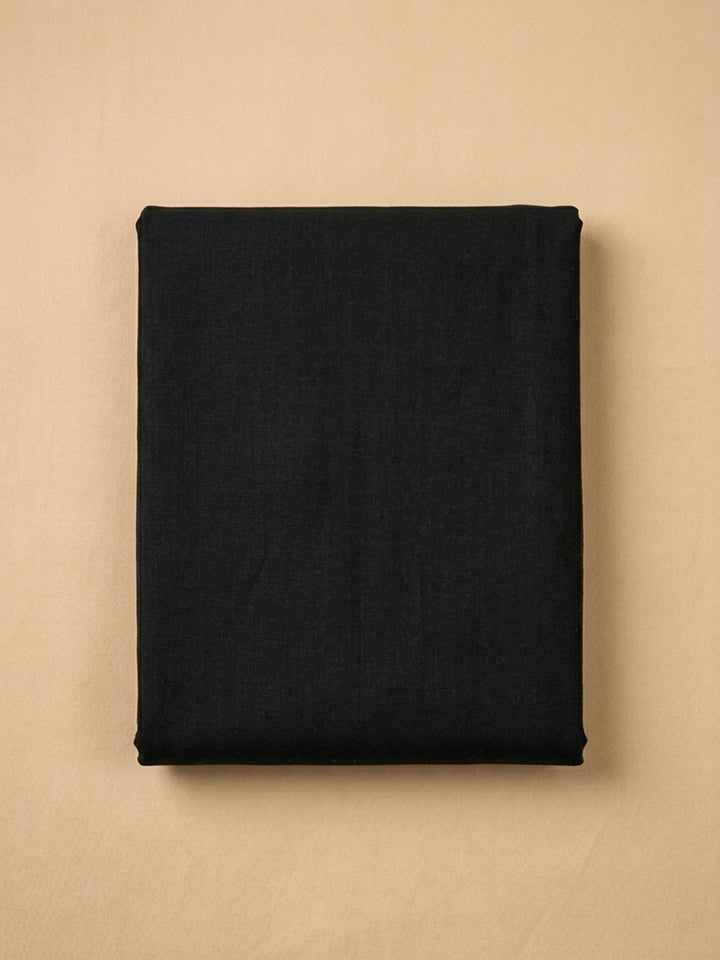 Black Embroidery Chanderi Unstitched Dress Material
