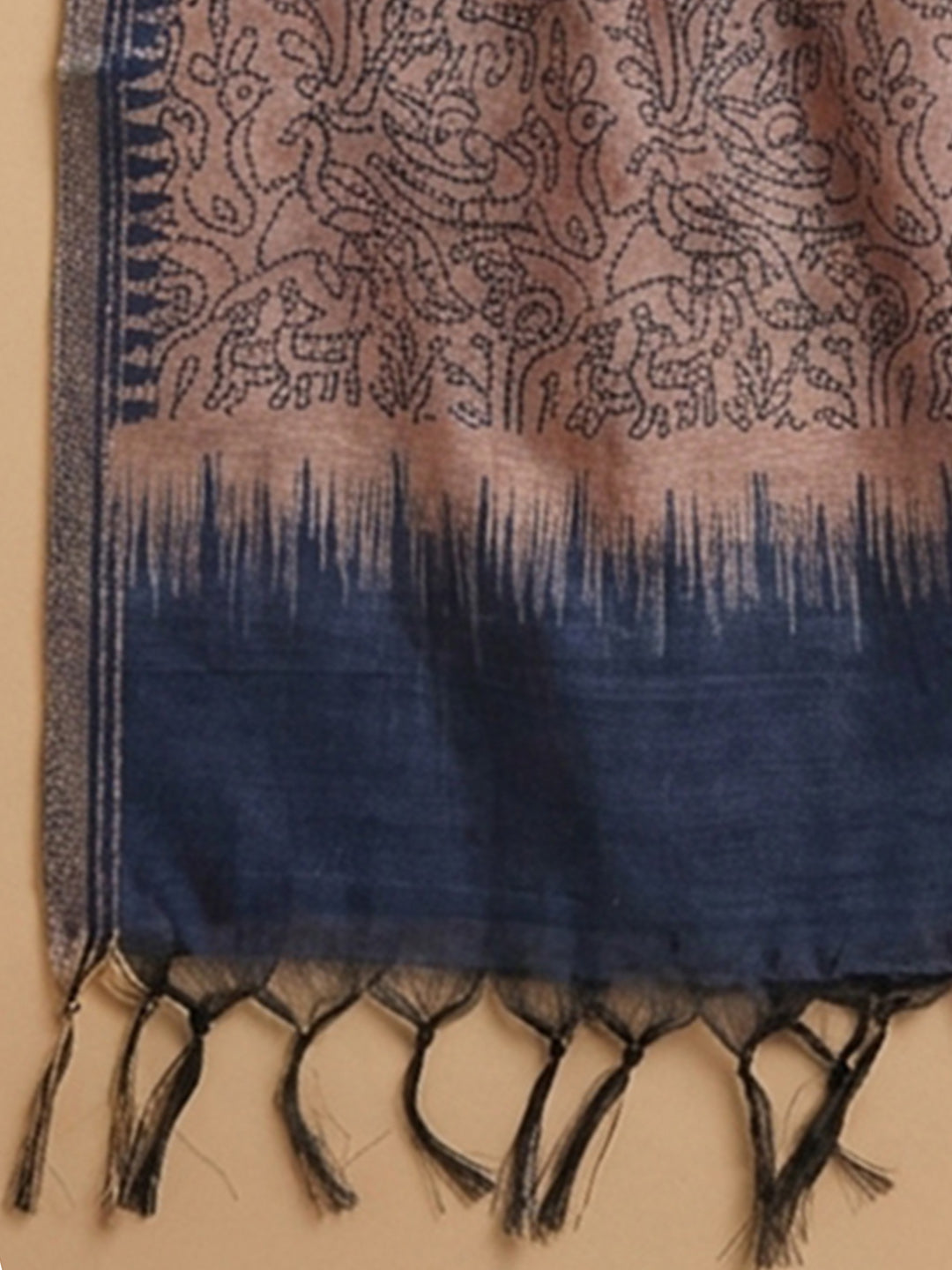 Blue Embroidery Chanderi Unstitched Dress Material