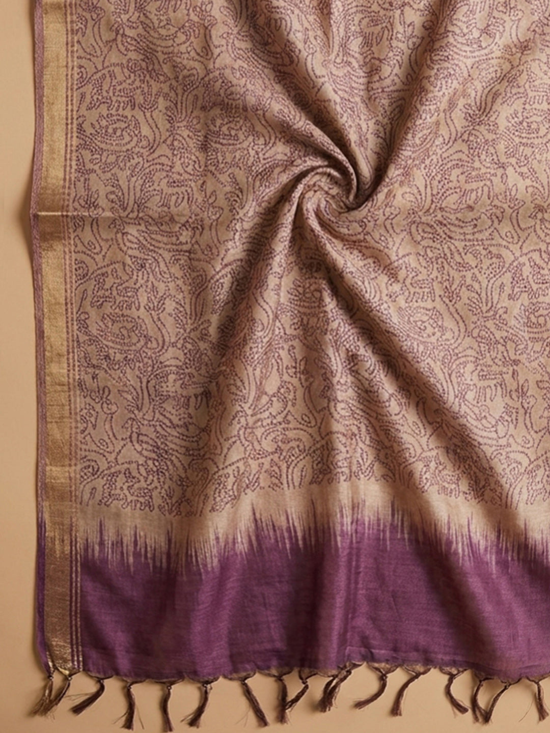 Purple Embroidery Chanderi Unstitched Dress Material