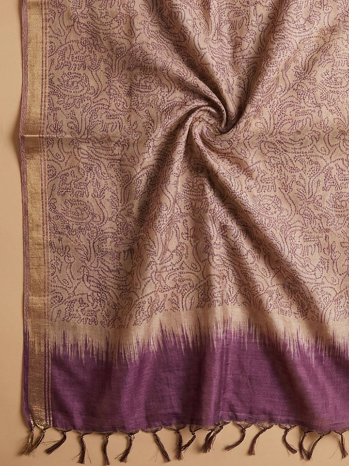 Purple Embroidery Chanderi Unstitched Dress Material
