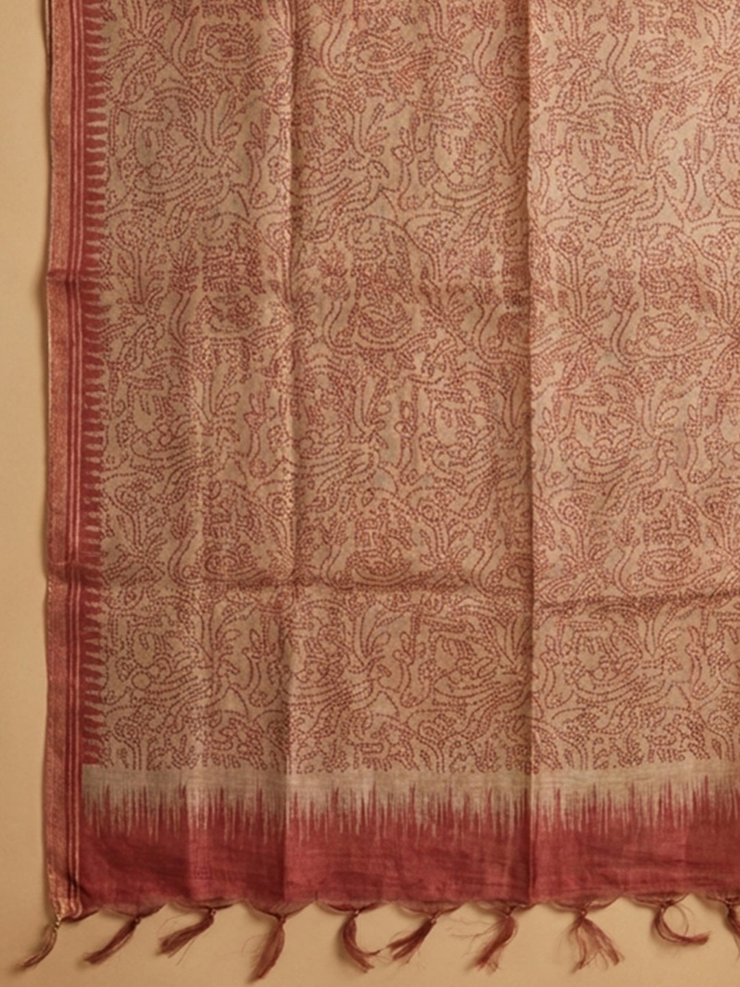 Red Embroidery Chanderi Unstitched Dress Material