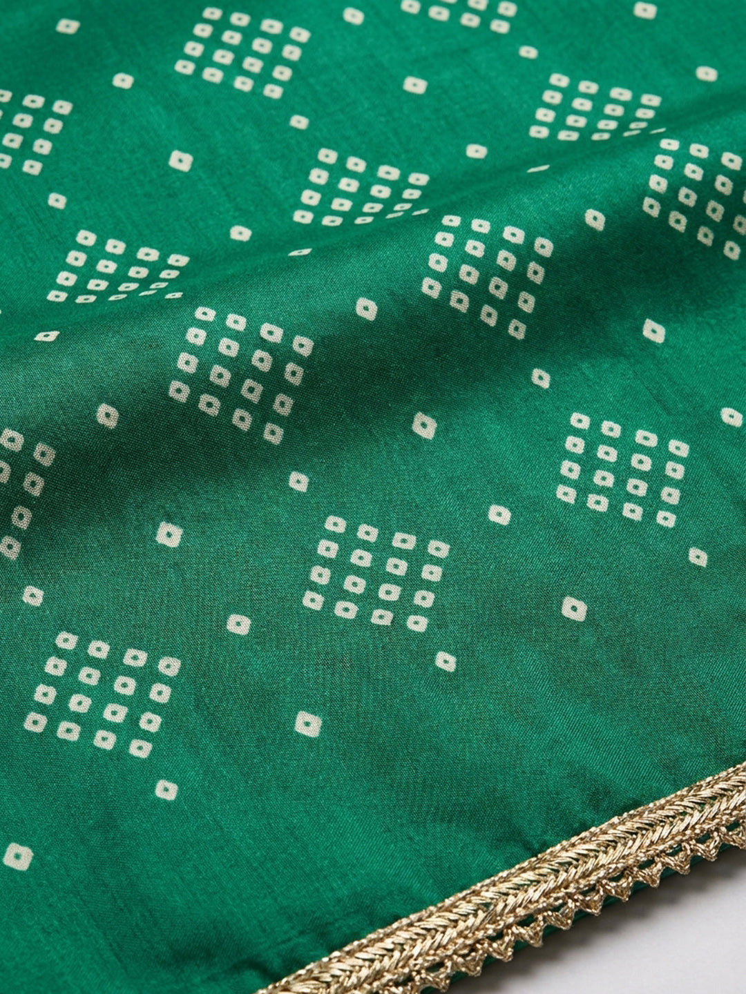 Green Embroidery Chanderi Unstitched Dress Material