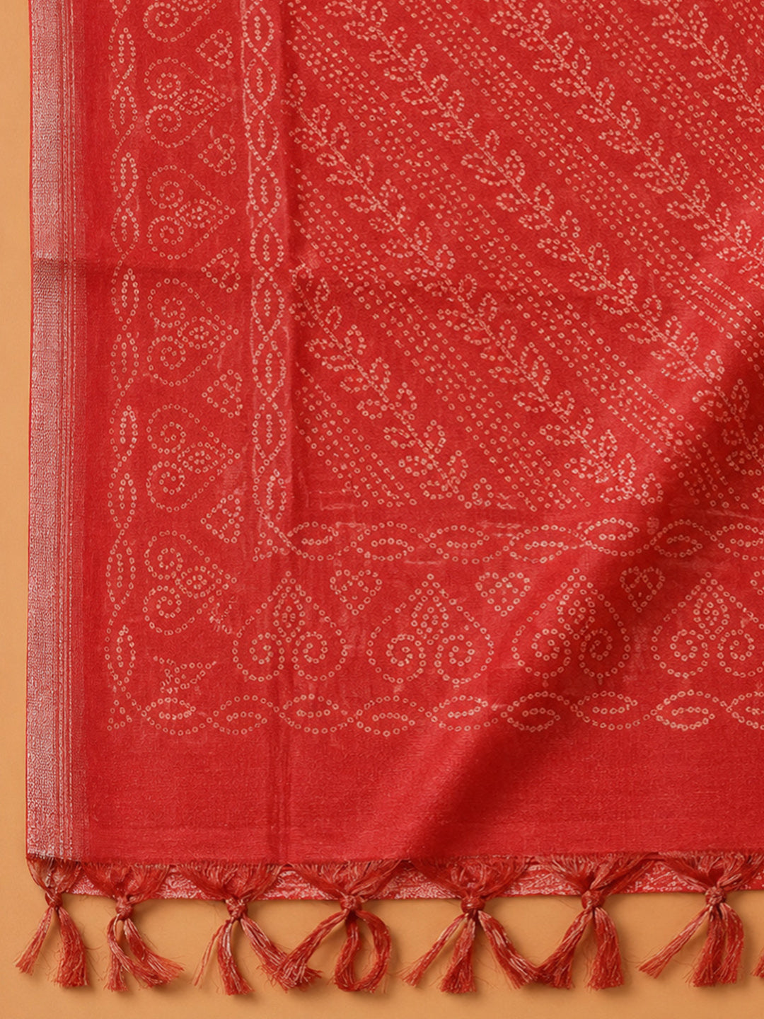 Red Embroidery Chanderi Unstitched Dress Material