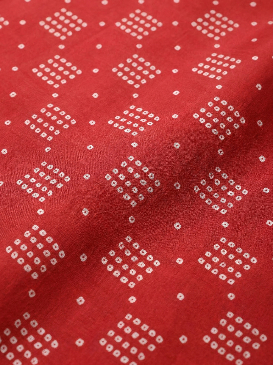 Red Embroidery Chanderi Unstitched Dress Material