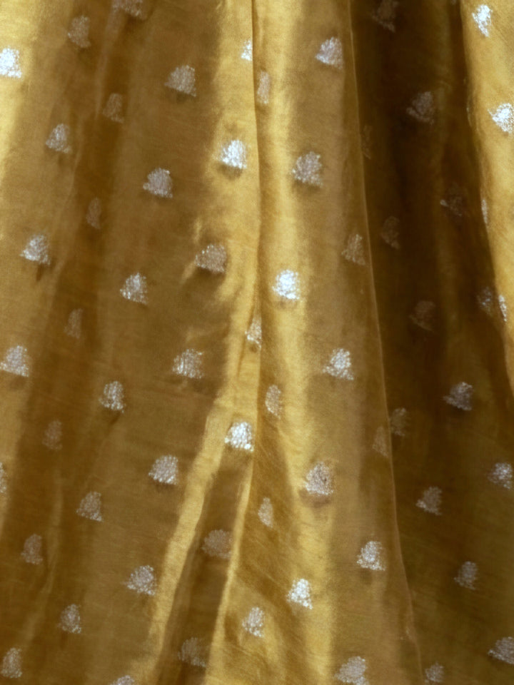 Mehndi Embroidery Chanderi Unstitched Dress Material