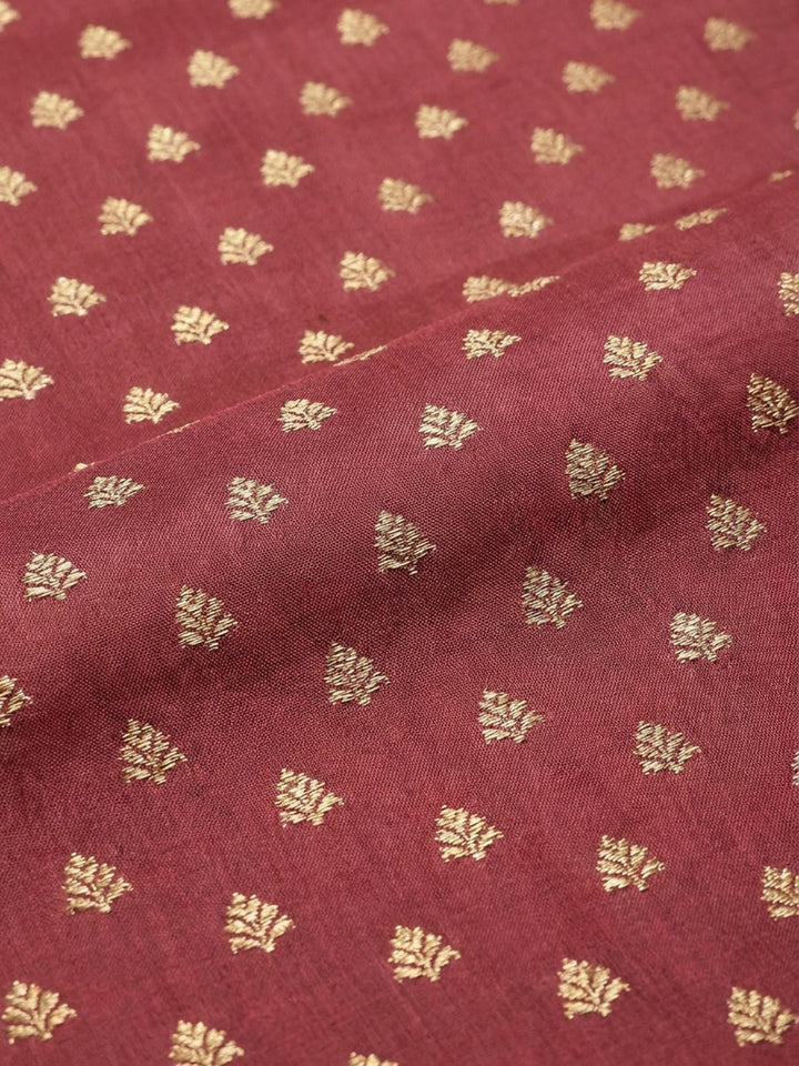 Pink Embroidery Chanderi Unstitched Dress Material