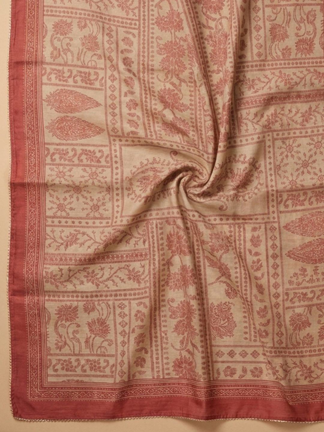 Onion Pink Embroidery Chanderi Unstitched Dress Material