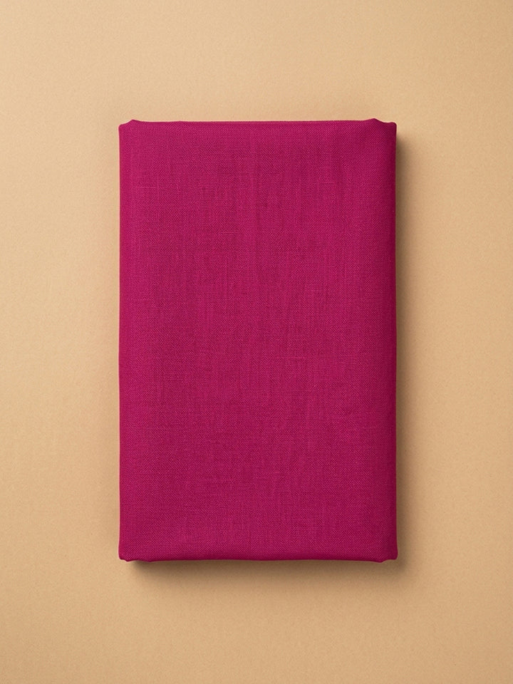 Hot Pink Printed Chanderi Unstitched Dress Material