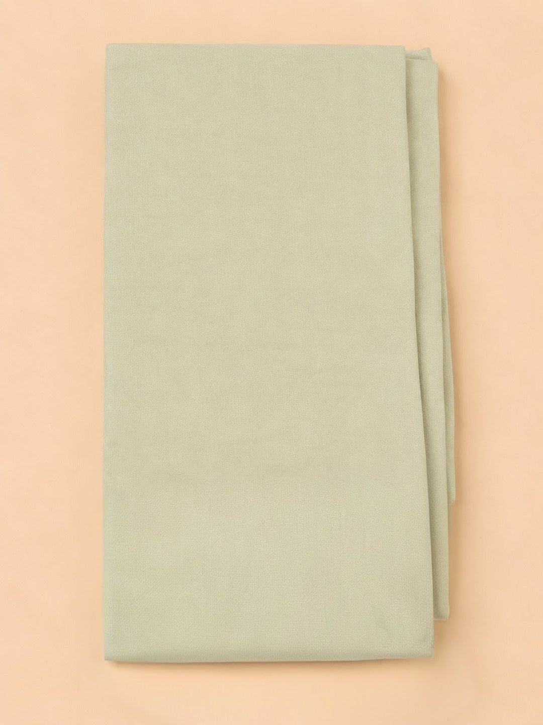 Beige Green Printed Linen Blend Unstitched Suit &amp; Pant With Linen Dupatta