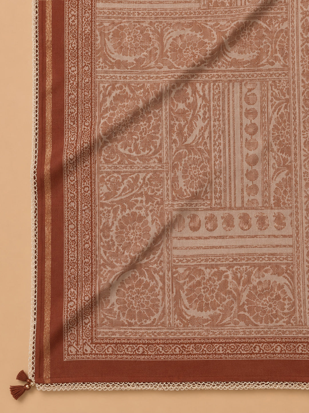 Maroon Embroidery Chanderi Unstitched Dress Material