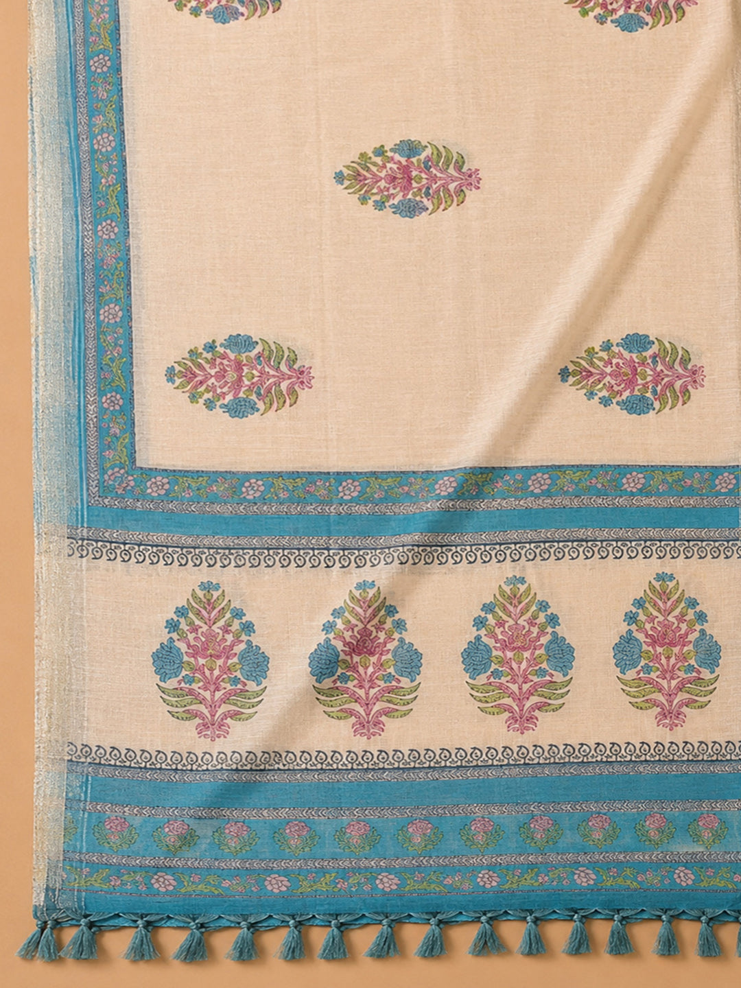 Firozee Printed Chanderi Unstitched Dress Material