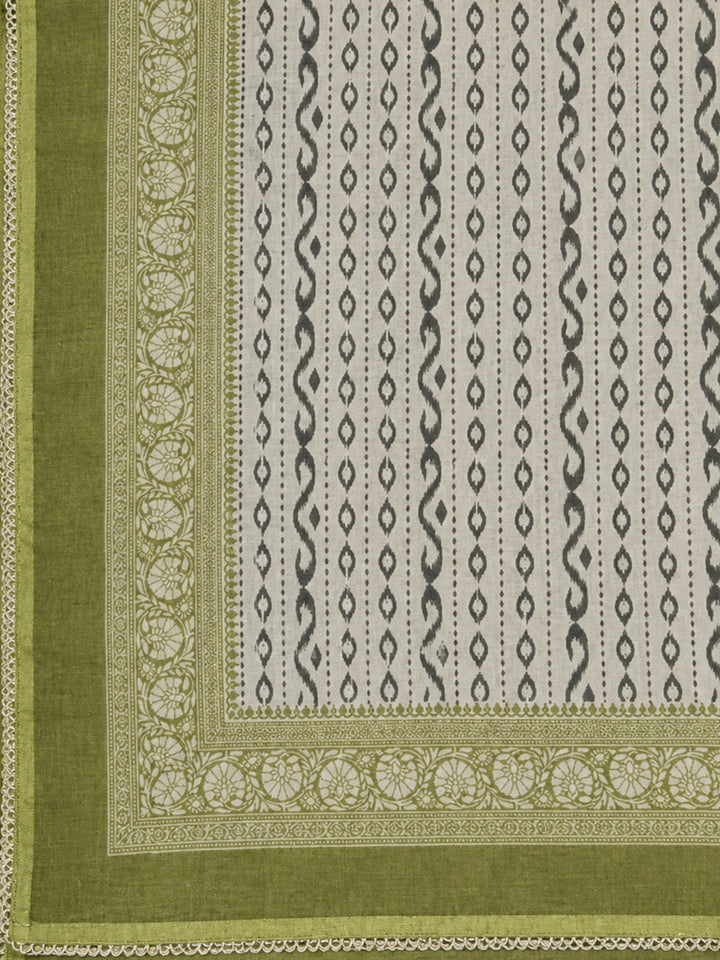 Black-Green Embroidery Chanderi Unstitched Dress Material