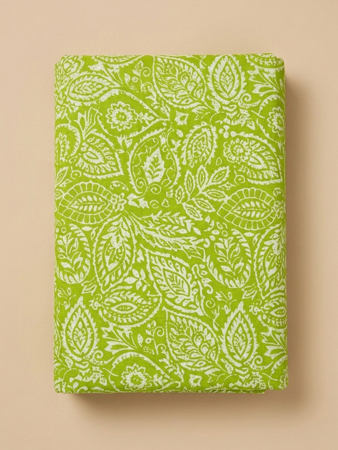 Mehndi Printed Cotton Blend Unstitched Suit &amp; Pant With Cotton Dupatta