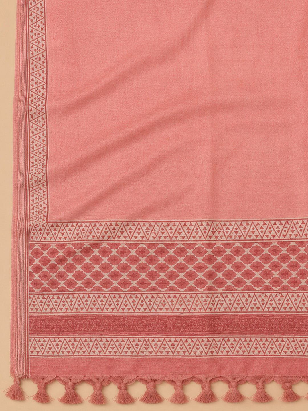Onion Pink Printed Chanderi Unstitched Dress Material