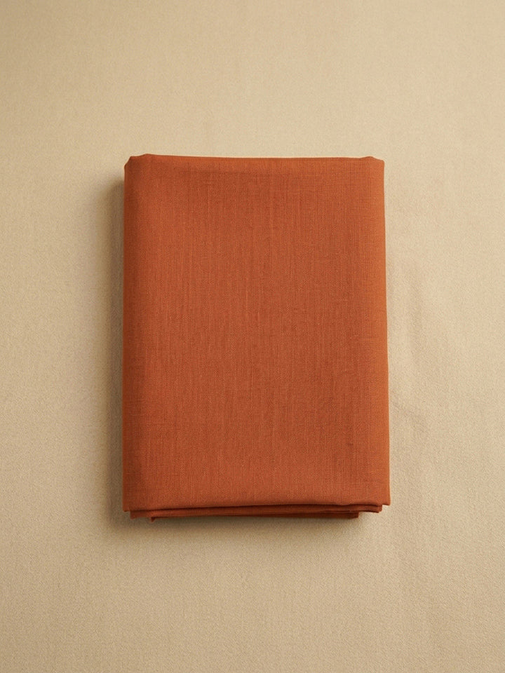Rust Embroidery Cotton Blend Unstitched Dress Material