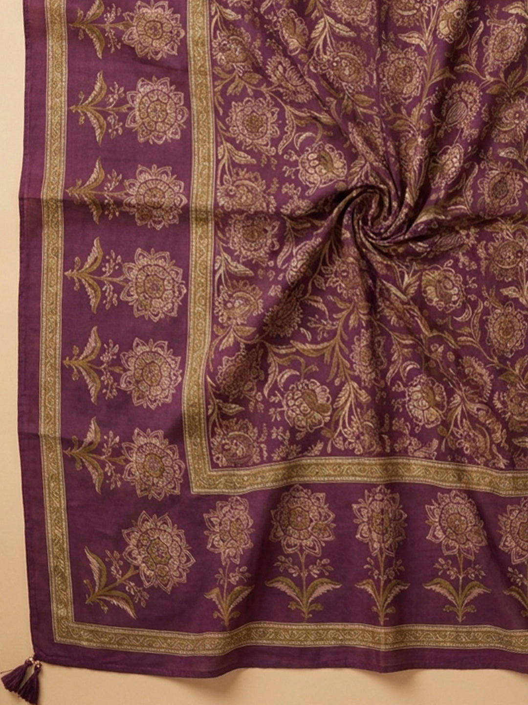 Wine Embroidery Cotton Blend Unstitched Dress Material