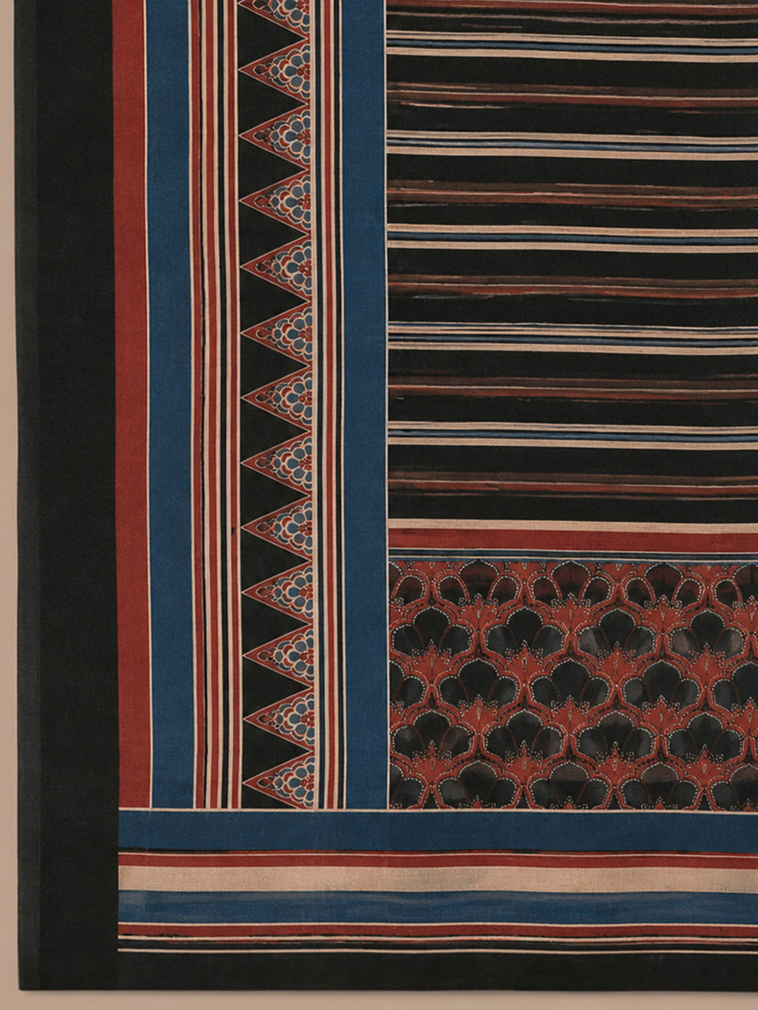 Black Yoke Embroidery Chanderi Unstitched Dress Material
