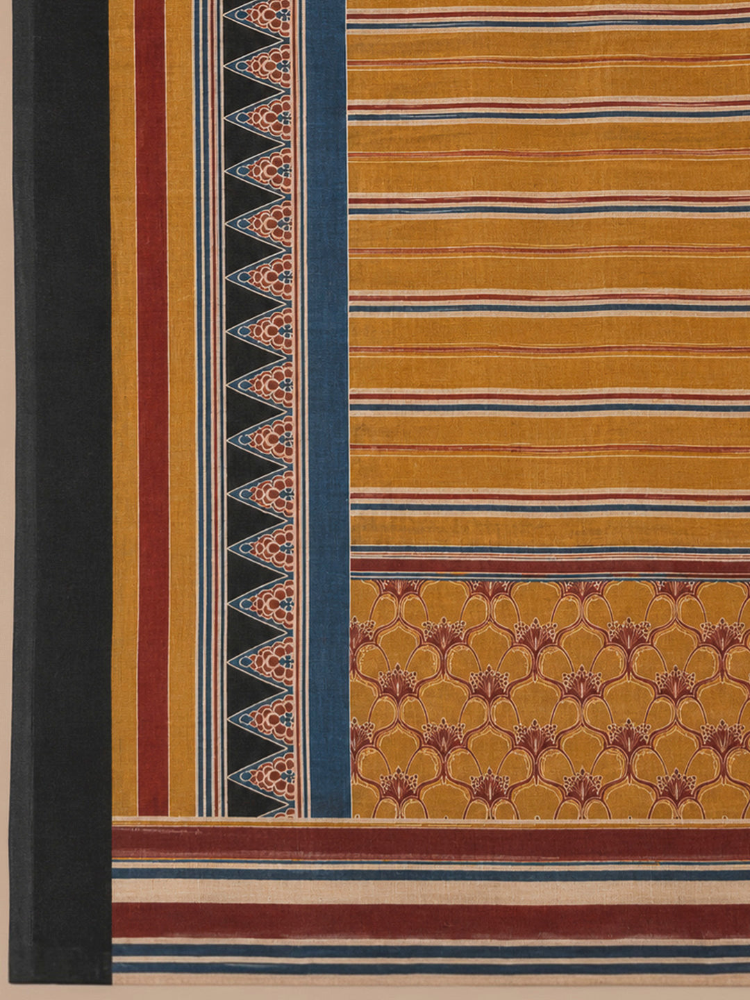 Mustard Yoke Embroidery Chanderi Unstitched Dress Material