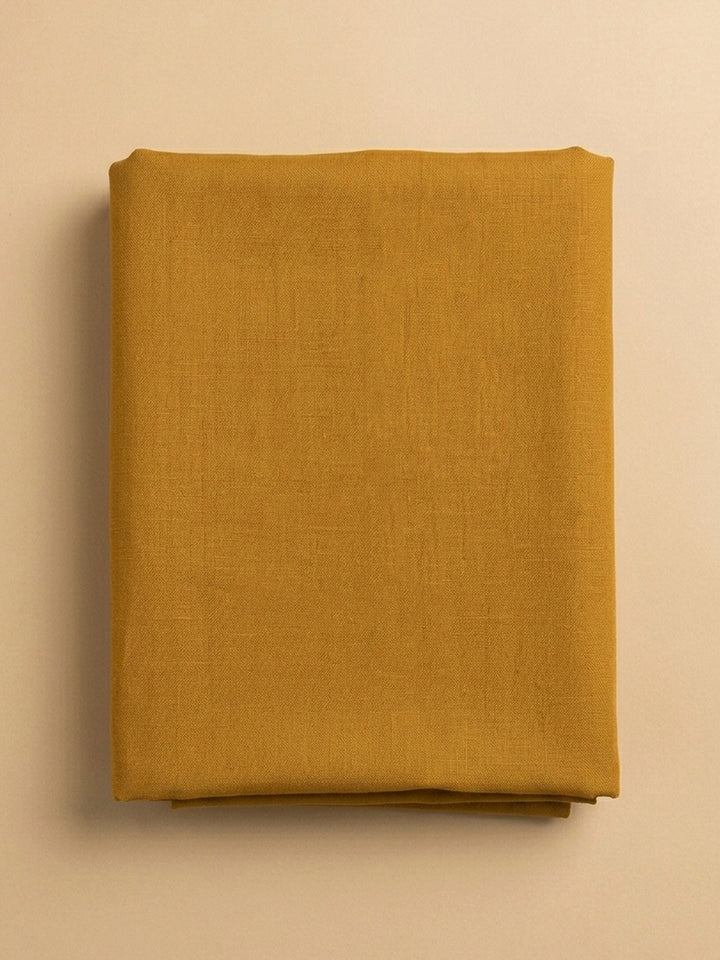 Mustard Yoke Embroidery Chanderi Unstitched Dress Material