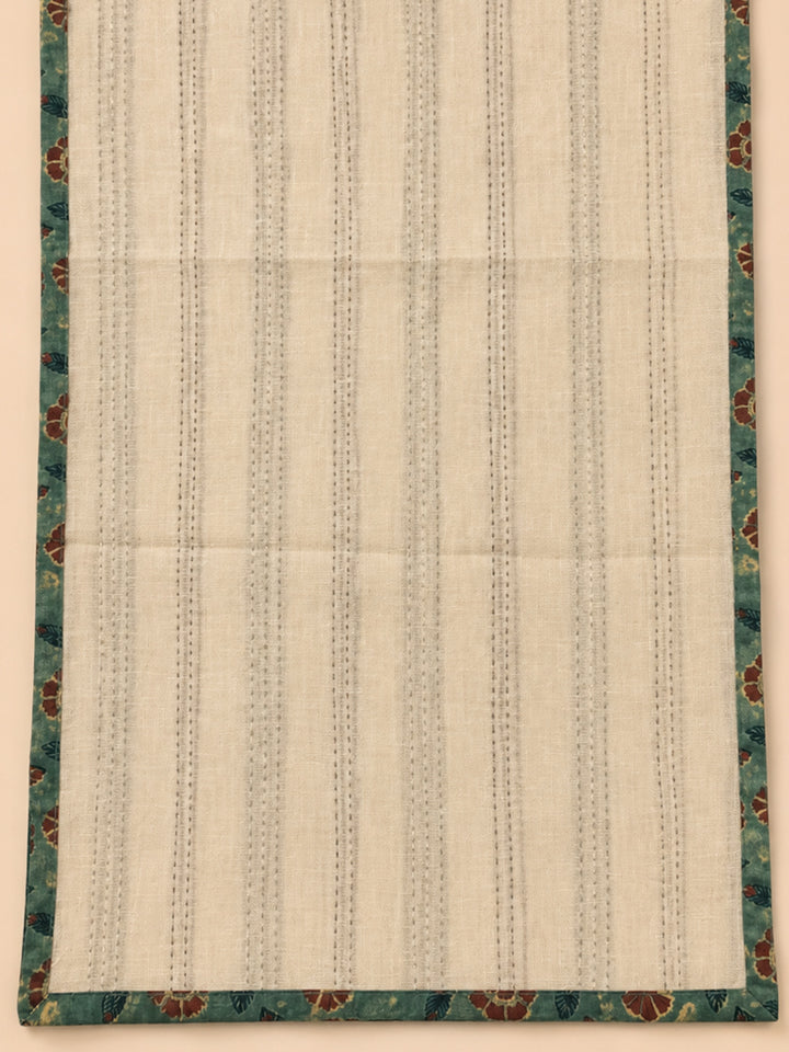 Green Printed Cotton Blend Unstitched Dress Material