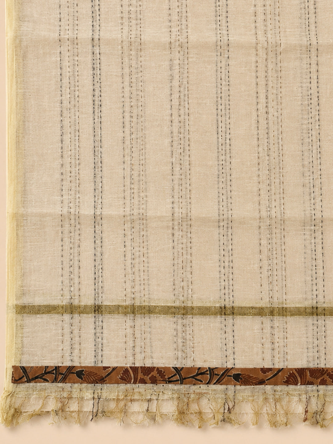 Rust Printed Cotton Blend Unstitched Dress Material