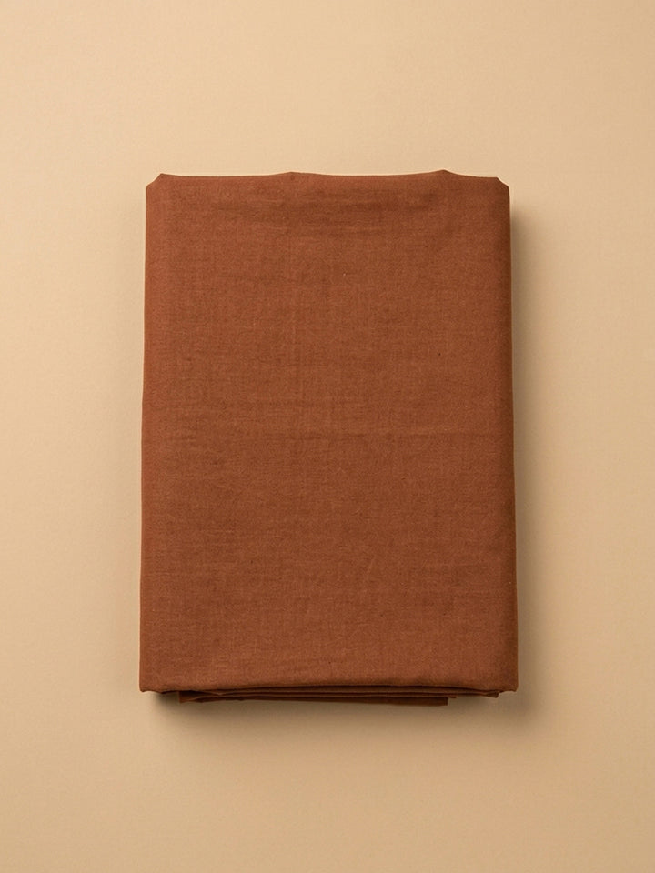 Rust Printed Cotton Blend Unstitched Dress Material