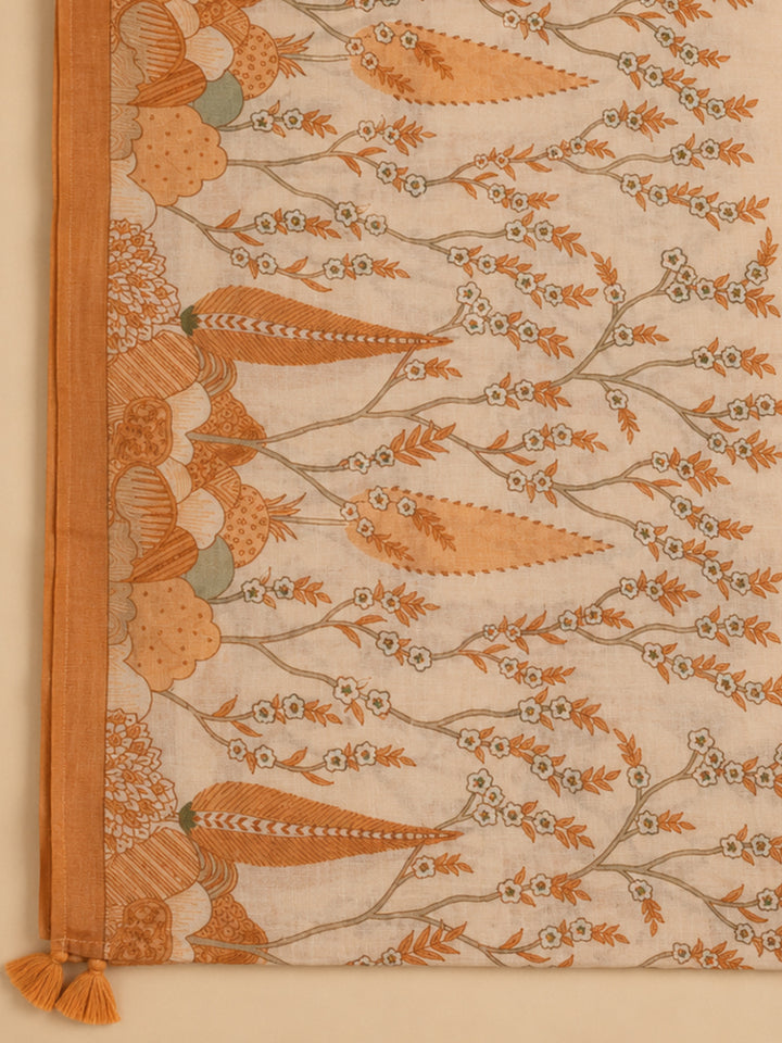 Rust  Cotton Unstitched Dress Material