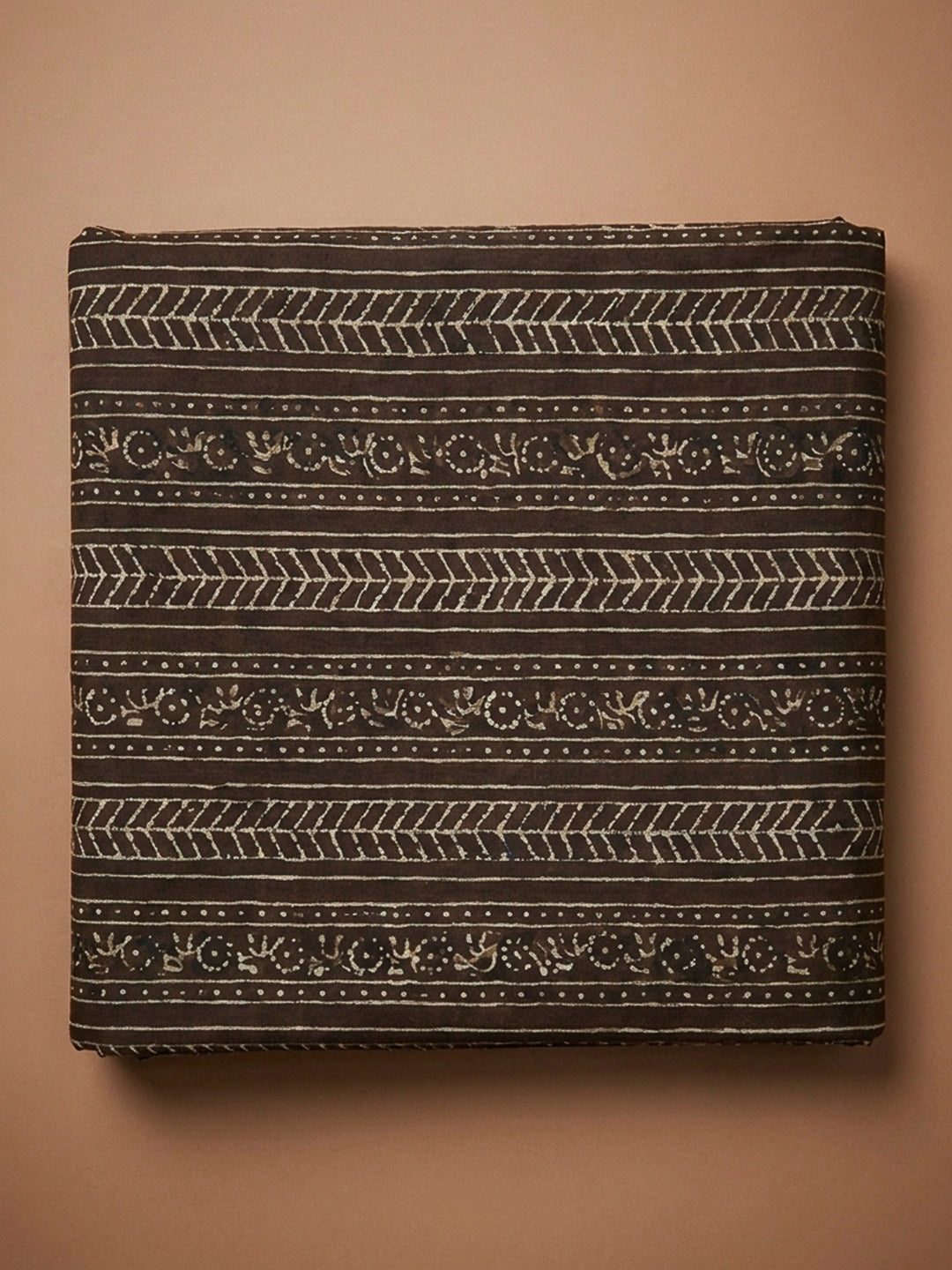Brown Embroidery Cotton Blend Unstitched Dress Material