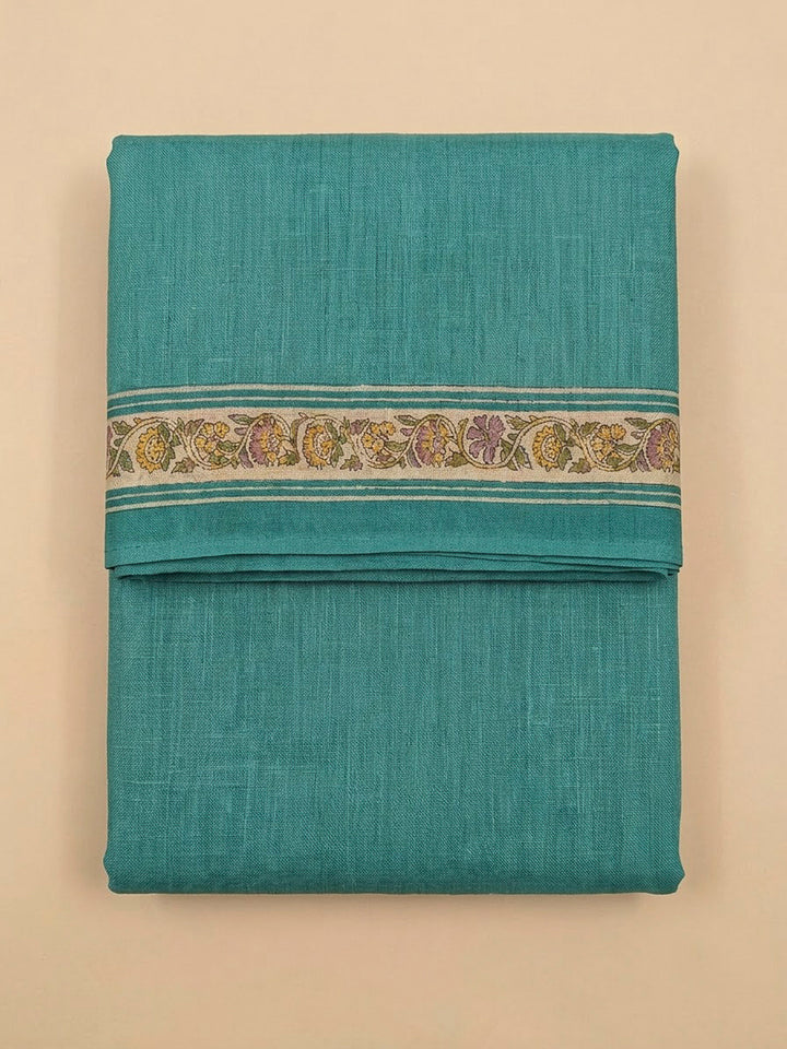 Rama Green Chanderi Printed Unstitched Dress Material
