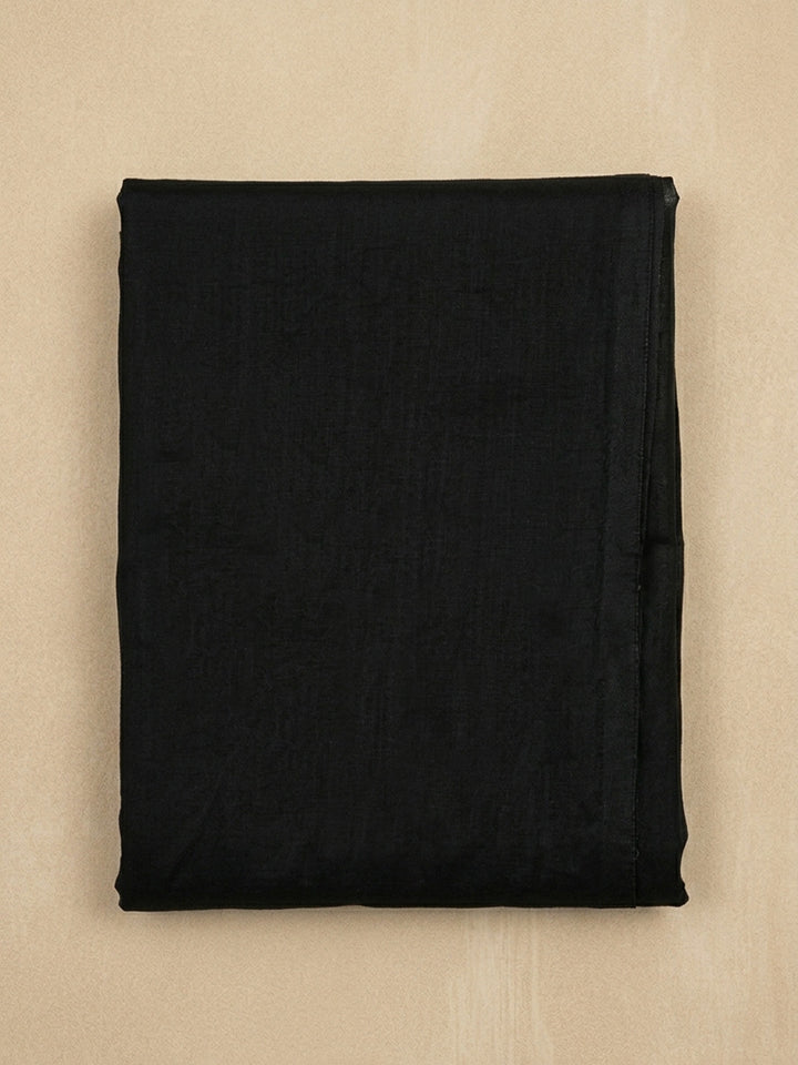 Black Printed Chanderi Unstitched Suit &amp; Pant With Chanderi Dupatta
