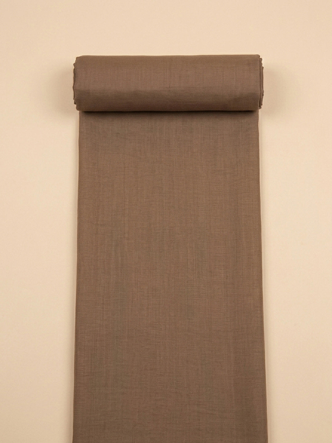 Brown Printed Linen Blend Unstitched Dress Material