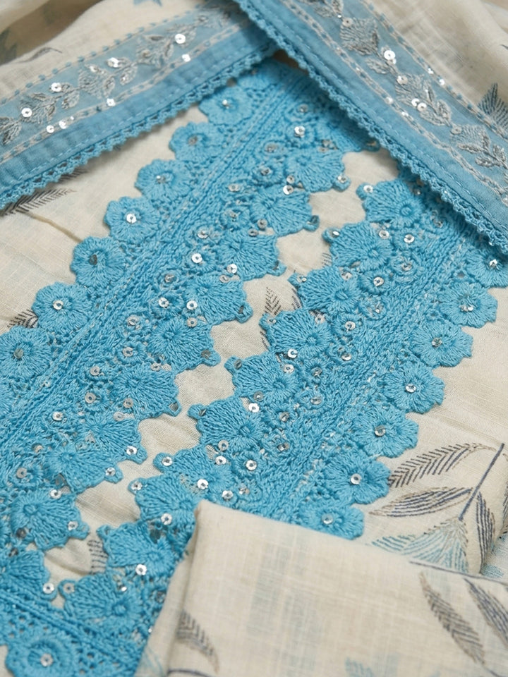 Firozee Embroidery Cotton Blend Unstitched Dress Material