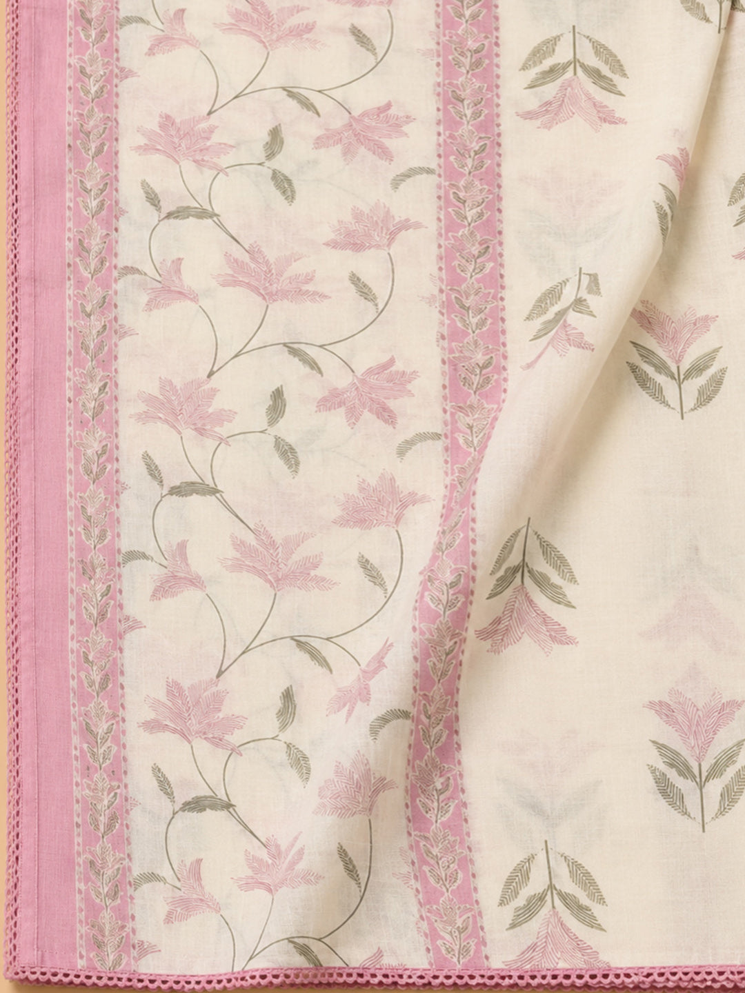 Pink Embroidery Cotton Blend Unstitched Dress Material