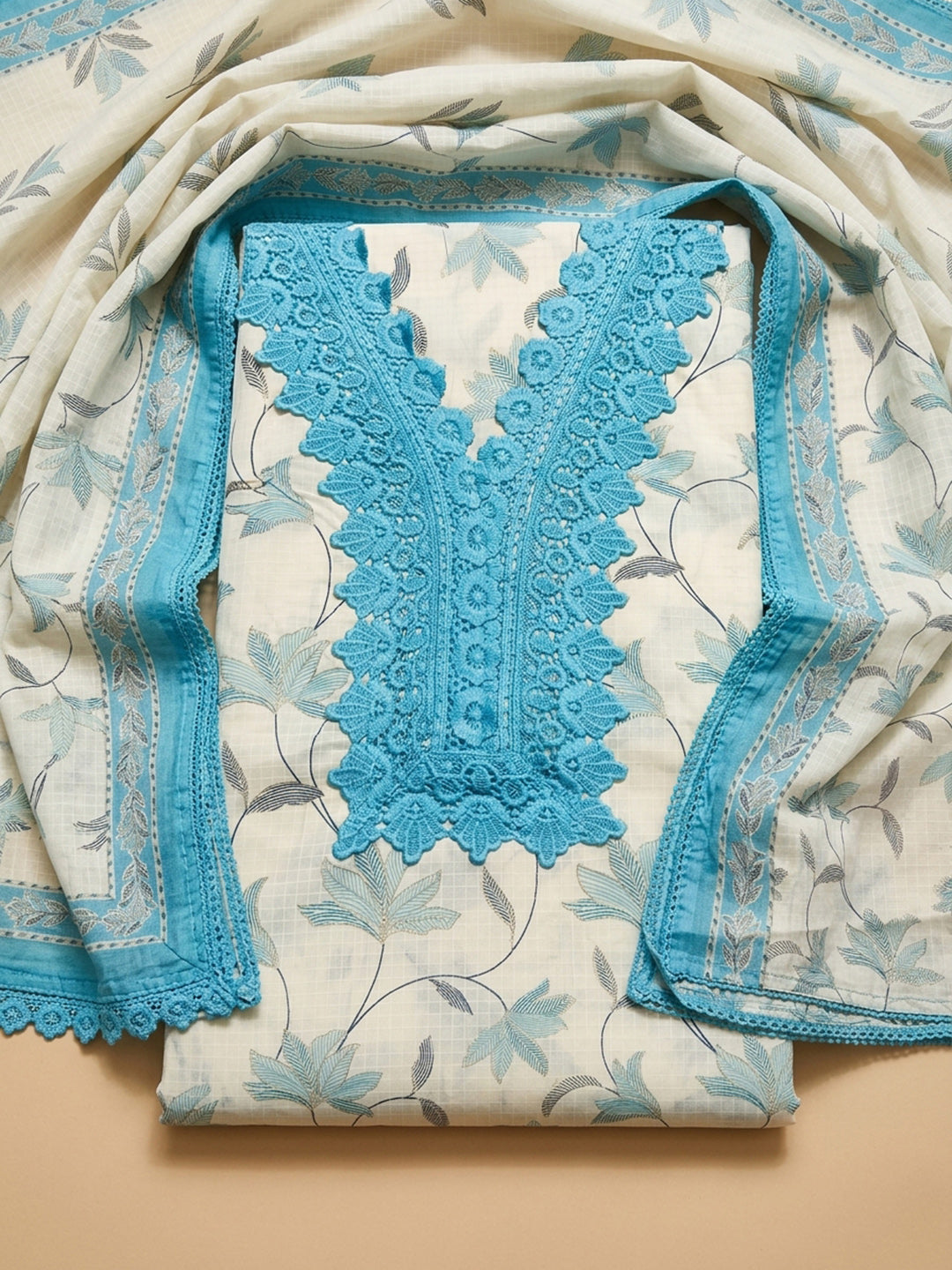 Firozee Embroidery Cotton Blend Unstitched Dress Material
