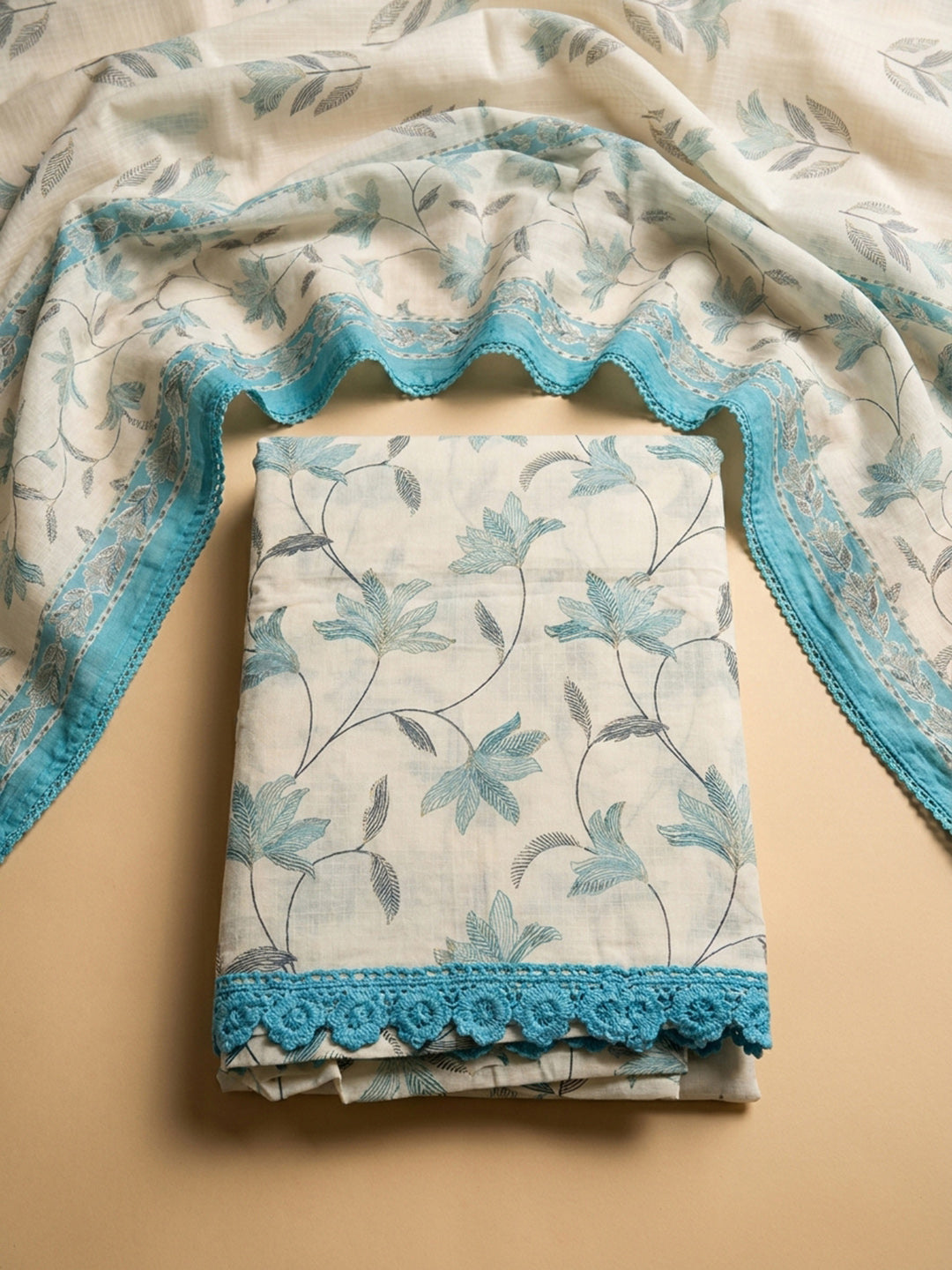 Firozee Embroidery Cotton Blend Unstitched Dress Material
