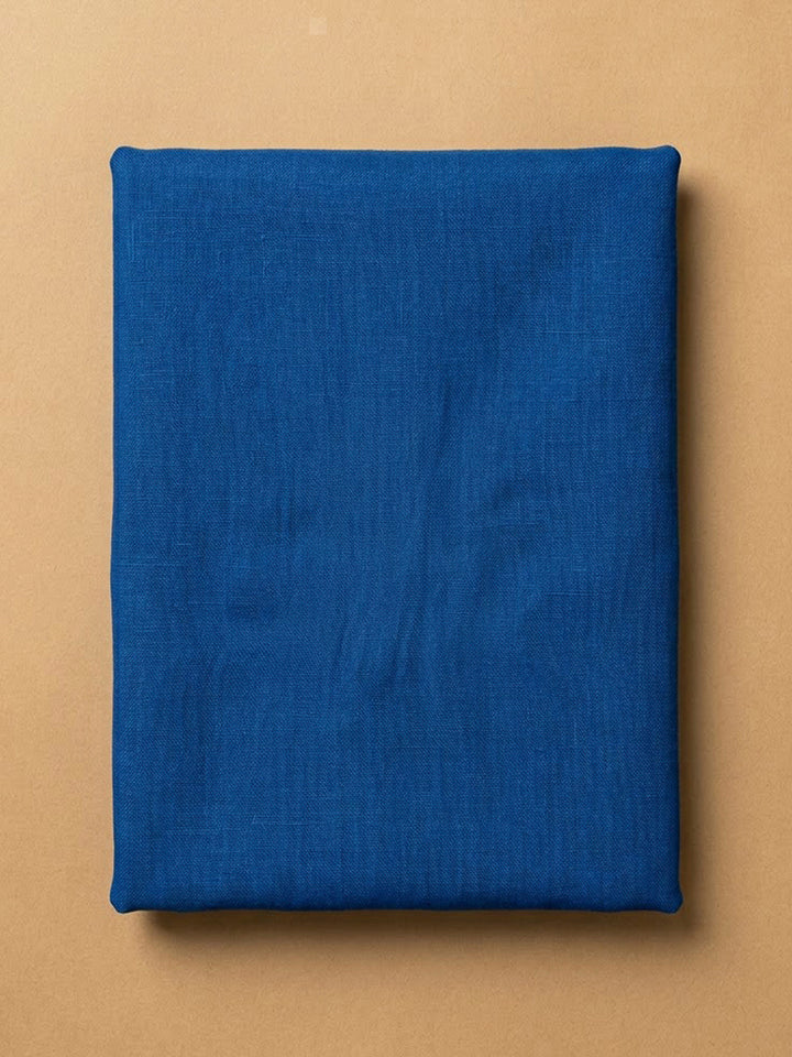 Blue Chanderi Printed Unstitched Dress Material