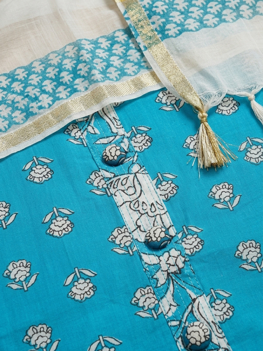 Firozee Printed Cotton Blend Unstitched Dress Material