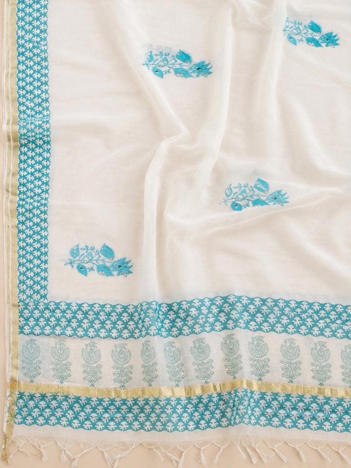 Firozee Printed Cotton Blend Unstitched Dress Material