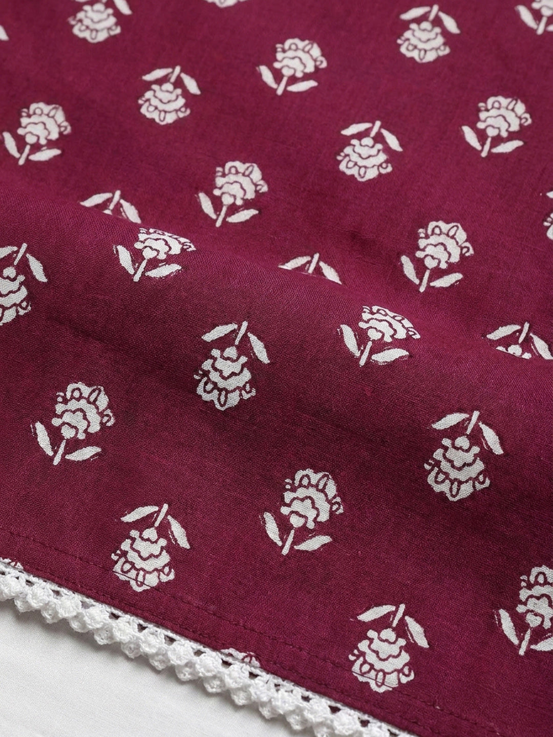 Onion Pink Printed Cotton Blend Unstitched Dress Material