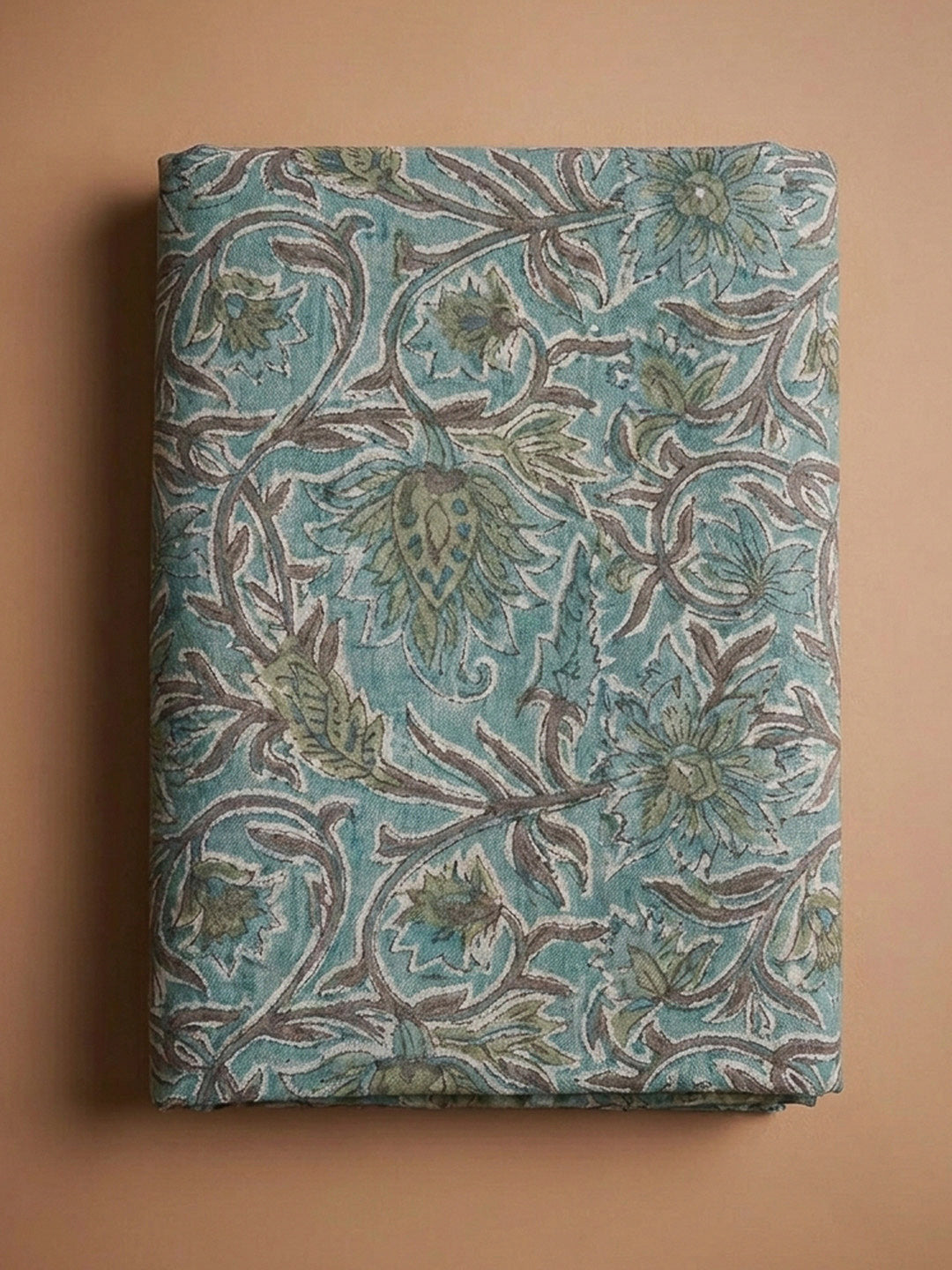 Blue Lt Printed Cotton Blend Unstitched Dress Material