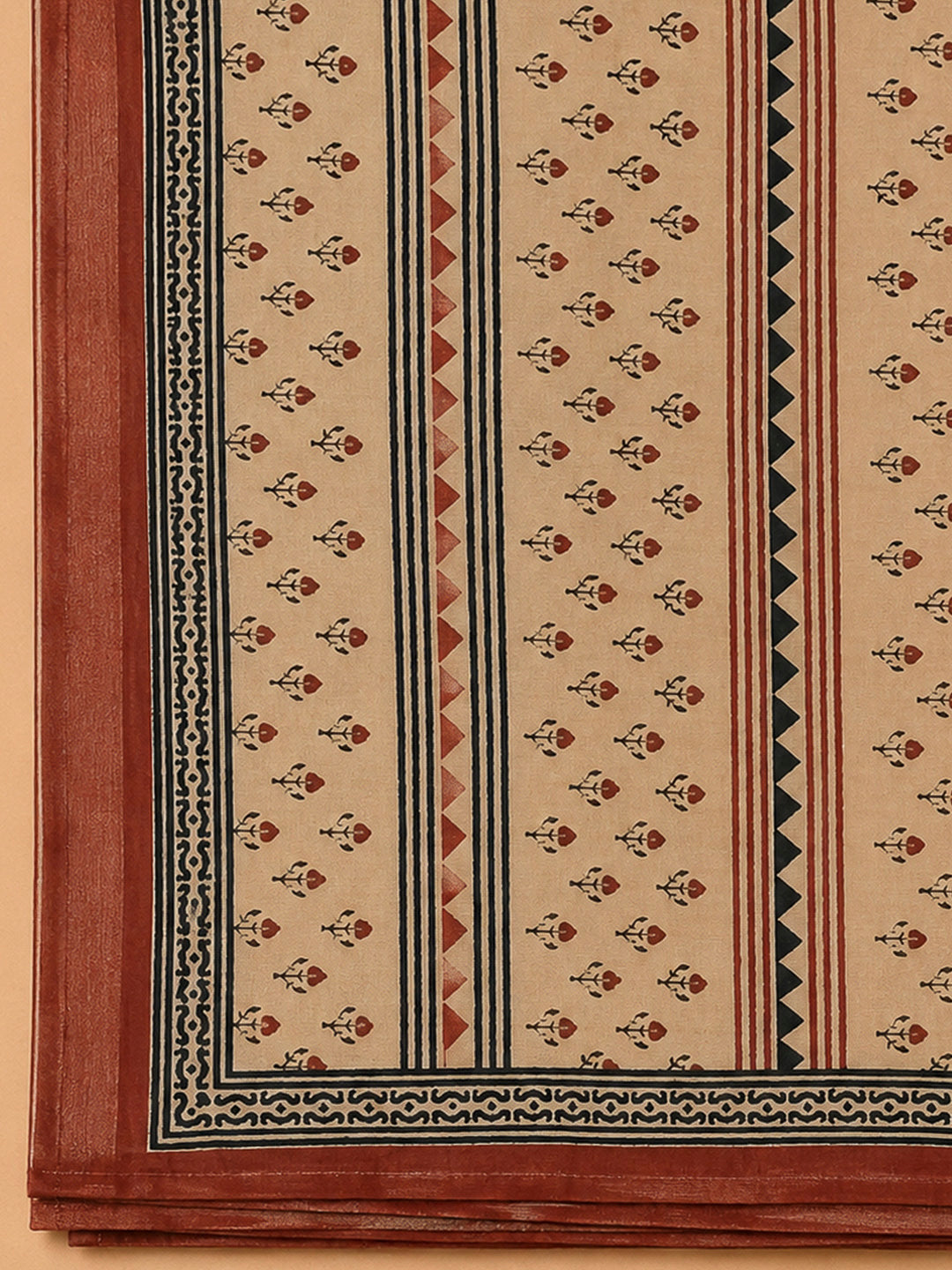 Maroon Chanderi Printed Unstitched Dress Material
