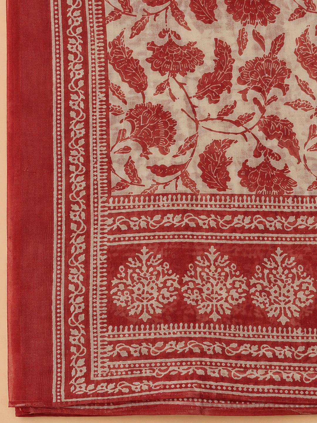 Hot Pink Chanderi Embroidered Unstitched Dress Material