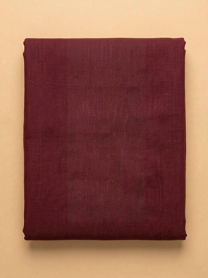 Maroon Chanderi Embroidered Unstitched Dress Material