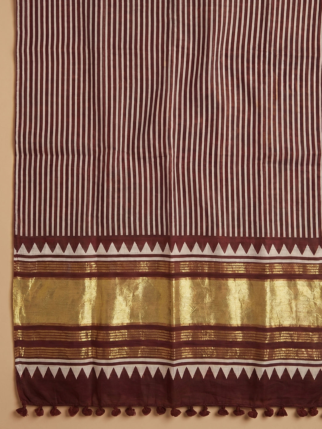 Maroon Printed Cotton Blend Unstitched Suit With Pant &amp; Dupatta